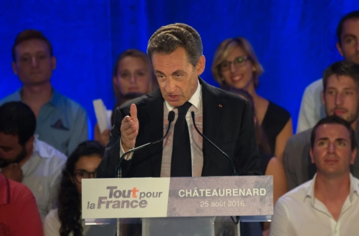 L'ex-président et candidat à la primaire de droite, Nicolas Sarkozy, lors de son premier meeting à Châteaurenard, le 25 août 2016