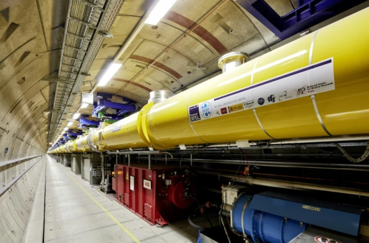 L'un des tunnels du Laser Européen à Electrons Libres et à rayons X, le 30 août 2017 dans les environs de Hambourg, en Allemagne