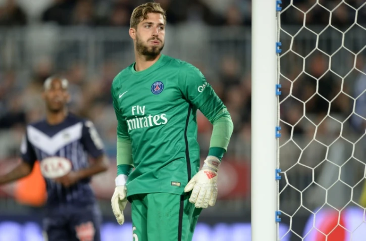 Le gardien allemand du Paris SG Kevin Trapp, le 11 mai 2016 lors du match de L1 face à Bordeaux, au stade Matmut Atlantique