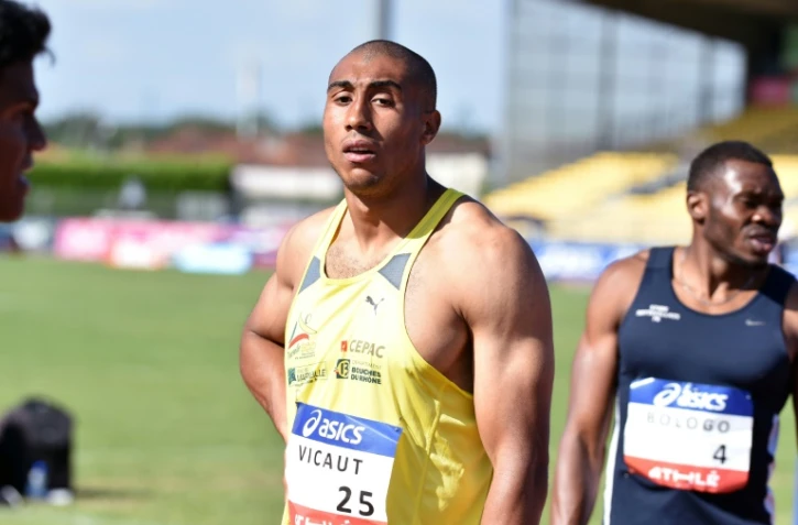 Jimmy Vicaut à l'issue du 100 m lors des Championnats de France Elite, à Albi, le 6 juillet 2018