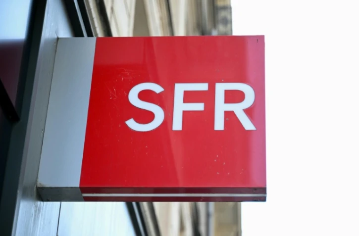 Le logo de SFR, le 16 juin 2025 Ă Paris