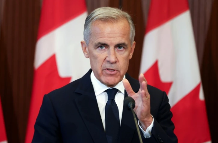 Le Premier ministre canadien Mark Carney lors d'une conférence de presse à Ottawa le 22 août 2026