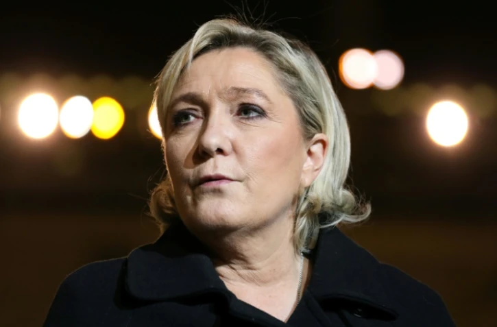 La présidente du FN Marine Le Pen à l'Elysée le 21 novembre 2017
