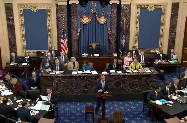 Capture d'écran de l'hémicycle du Sénat, le 24 janvier 2020 à Washington