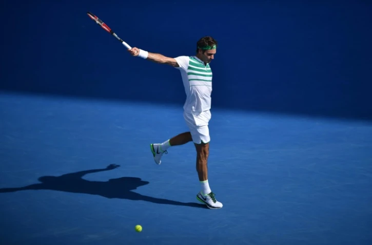 Roger Federer face au Tchèque Tomas Berdych en quarts de finale de l'Open d'Australie, le 26 janvier 2016 à Melbourne