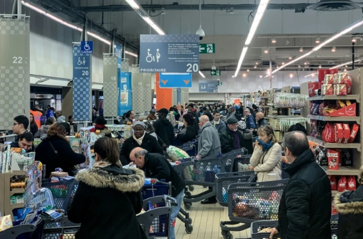 Dans un supermarché à Villiers-sur-Marne, le 13 mars 2020
