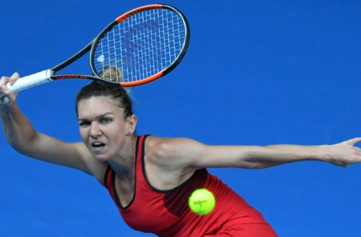 La Roumaine Simona Halep face Ă l'Allemande Angelique Kerber en demi-finales de l'Open d'Australie, le 25 janvier 2018 Ă Melbourne