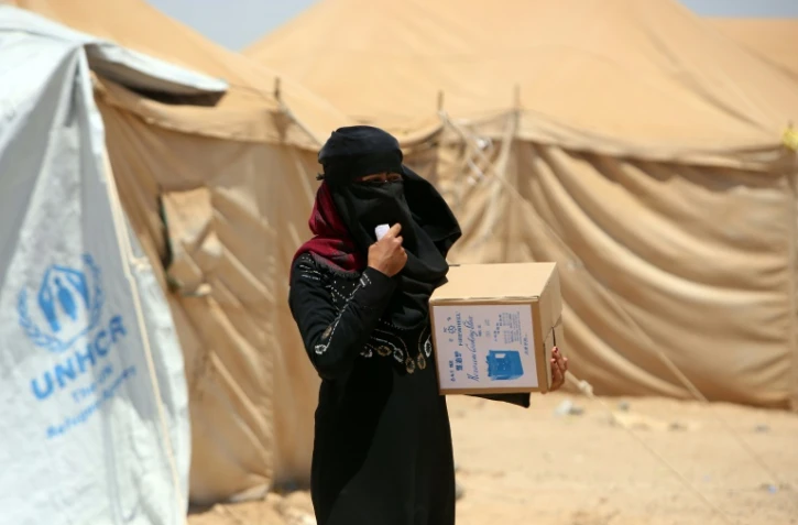 Une Irakienne ayant fui les combats dans la région de Fallouja, dans le camp pour déplacés de Amriyat al-Fallouja le 14 juin 2016