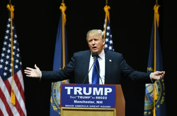 Le candidat à la primaire républicaine Donald Trump le 8 février 2016 à Manchester dans le New Hampshire