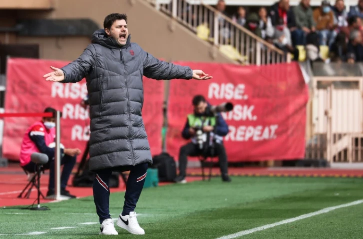 L'entraîneur argentin du PSG Mauricio Pochettino affiche son mécontentement lors du match perdu à Monaco, le 20 mars 2022