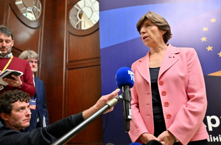 La cheffe de la diplomatie française, Catherine Colonna, avant la réunion des ministres des Affaires étrangères de l'UE à Kiev, le 2 octobre 2023