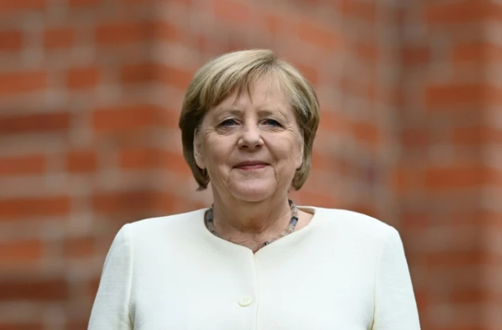 La chancelière allemande Angela Merkel, à Halle dans l'Est de l'Allemagne le 3 octobre 2021