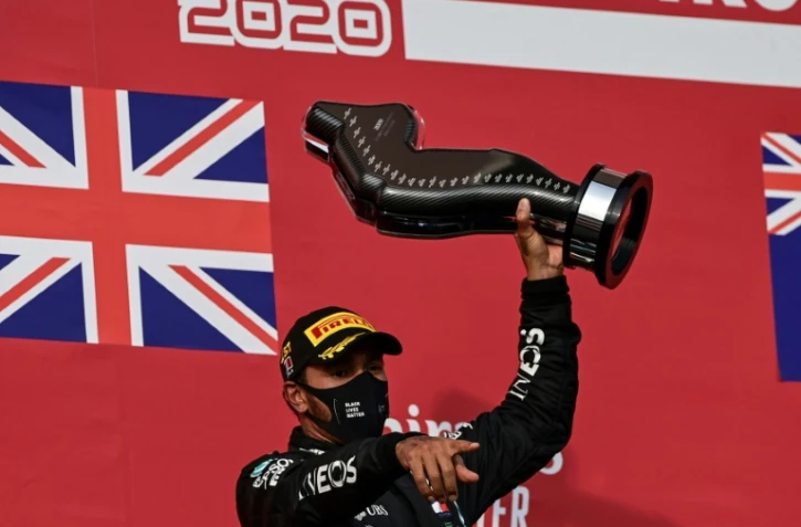 Le Britannique Lewis Hamilton, vainqueur du GP d'Emilie-Romagne, le 1er novembre 2020 à Imola
