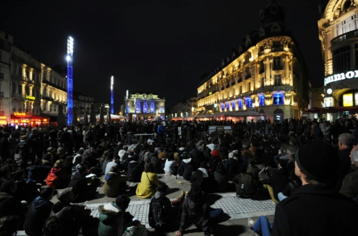 Rassemblement de Nuit debout, Place de la Comédie à Montpellier, le 16 avril 2016