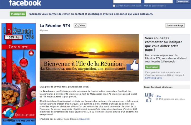 La page facebook "La Réunion 974"
