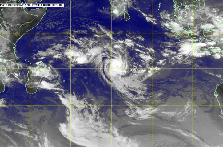 Le cyclone tropical Benilde (image satellite www.mtotec.com)