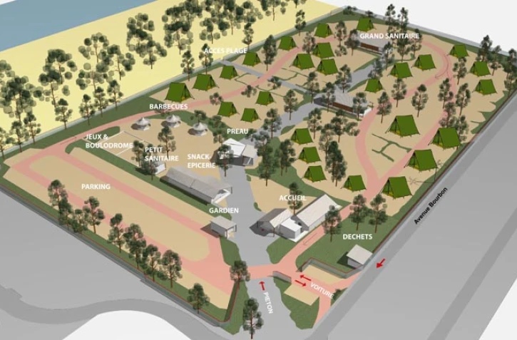 Schéma du camping (TCO)