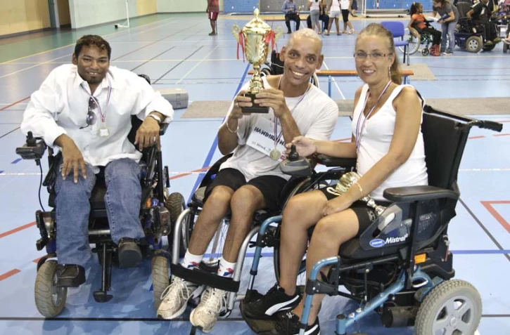 Le mercredi 18 janvier 2012 - Challenge de boccia organisé par Saint-Paul Handisport pour le 5ème trophée régional Handisport (photo Noël Thomas)