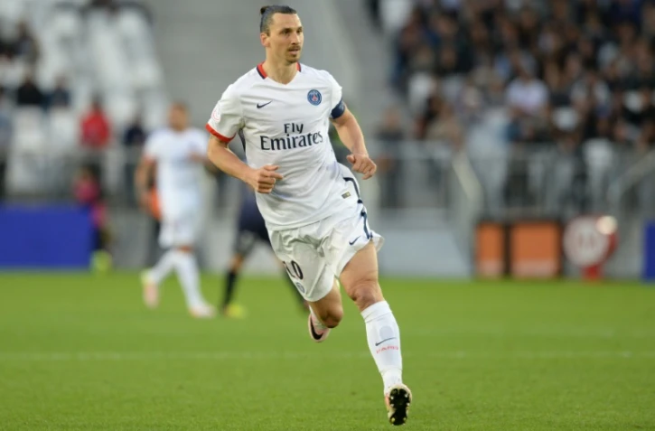 La star suédoise du Paris SG Zlatan Ibrahimovic lors du match face à Bordeaux au Matmut Atlantique, le 11 mai 2016