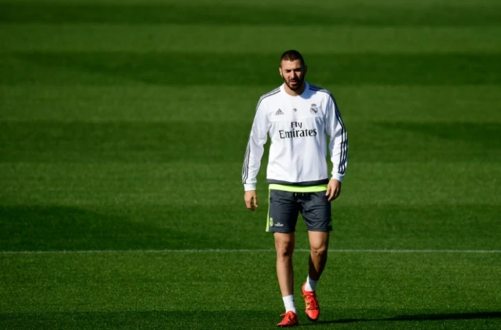 L'attaquant du Real Karim Benzema à l'entraînement, le 7 novembre 2015 à Madrid