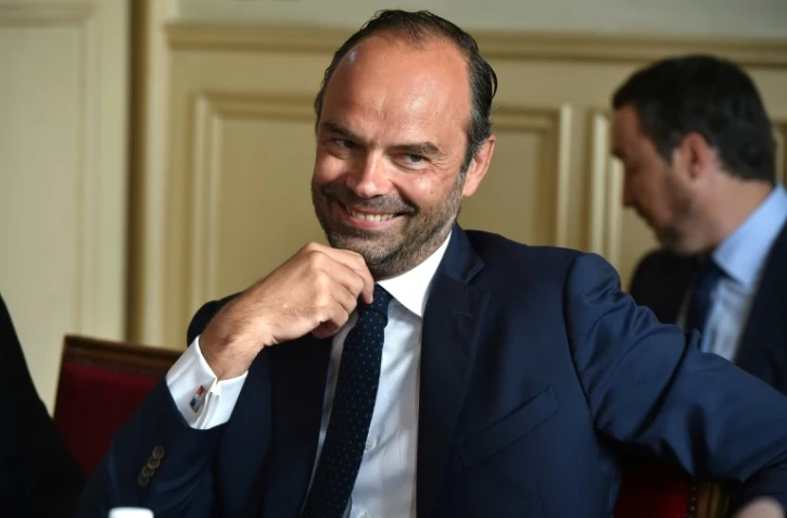 Le Premier ministre Edouard Philippe lors d'une réunion avec les responsables du secteur agricole, dans le Gers, le 18 août 2017
