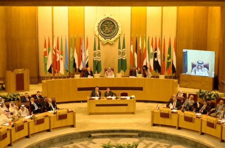 Réunion des ministres arabes des Affaires étrangères au siège de la Ligue arabe au Caire pour dénoncer "l'agression israélienne" dans la bande de Gaza, le 17 mai 2018