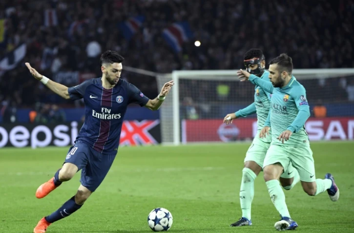 Le meneur de jeu du PSG Javier Pastore après son entrée en jeu contre Barcelone en Ligue des champions, le 14 février 2017 à Paris