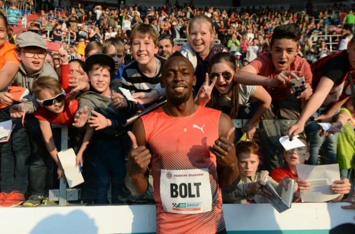 Le sprinteur jamaïcain Usain Bolt après sa victoire sur le 100m d'Ostrava, en République Tchèque, le 20 mai 2016