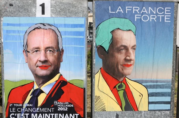 Samedi 5 Mai 2012
Affiche revue par JAUNE de l'élection présidentielle pour imaz press reunion