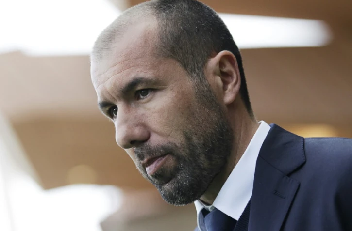 L'entraîneur portugais de Monaco Leonardo Jardim, lors d'un match de Ligue 1 contre Guingamp le 30 avril 2016 au stade Louis II à Monaco