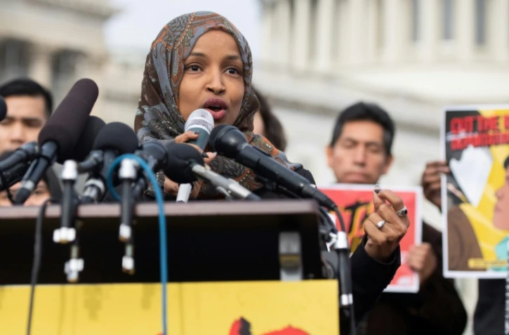 L'élue démocrate du Minnesota, Ilhan Omar, le 7 février 2019 devant le Capitole à Washington 