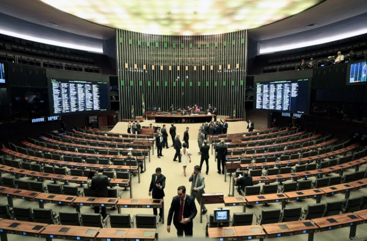 La chambre des députés brésiliens à Brasilia, avant une séance permettant d'autoriser ou non l'ouverture d'un procès contre le président brésilien Michel Temer, le 25 octobre 2017