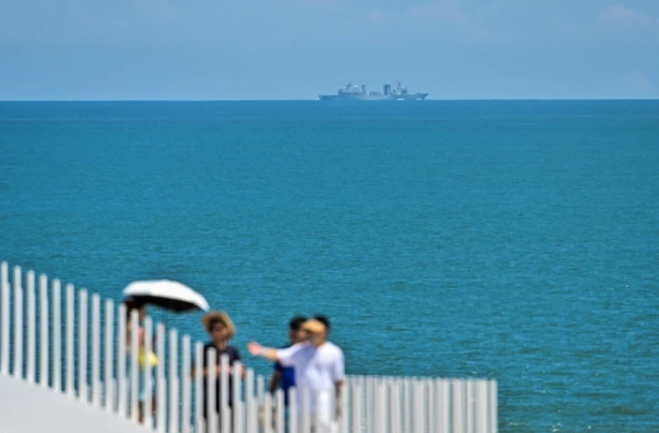 Un navire de guerre chinois au large de l'île de Pingtan, proche de Taïwan, le 5 août 2022