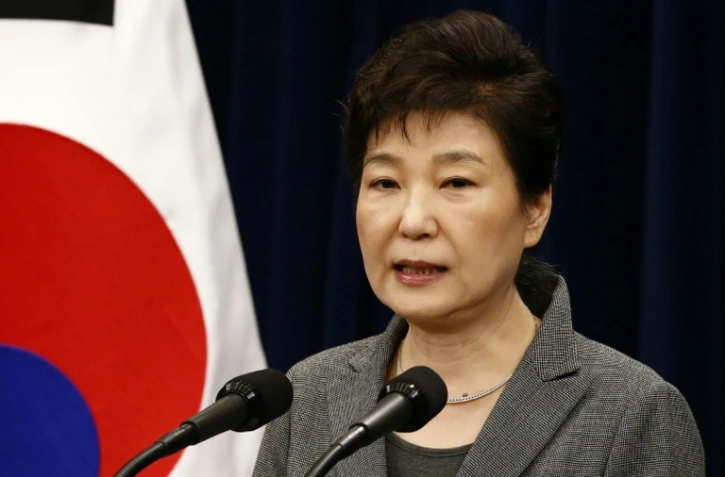 Photo d'archive de la présidente sud-coréenne Park Geun-Hye lors d'un discours à Séoul, le 29 novembre 2016