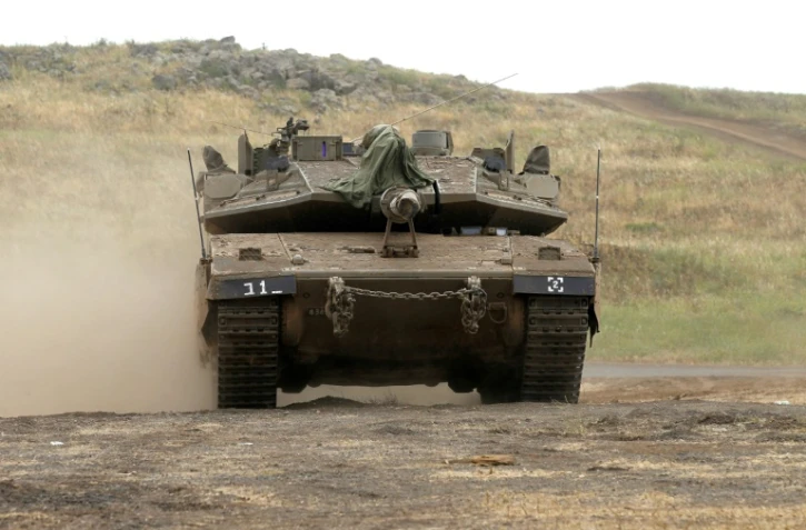 Man?uvres militaires de l'armée israélienne sur le plateau du Golan, le 7 mai 2018