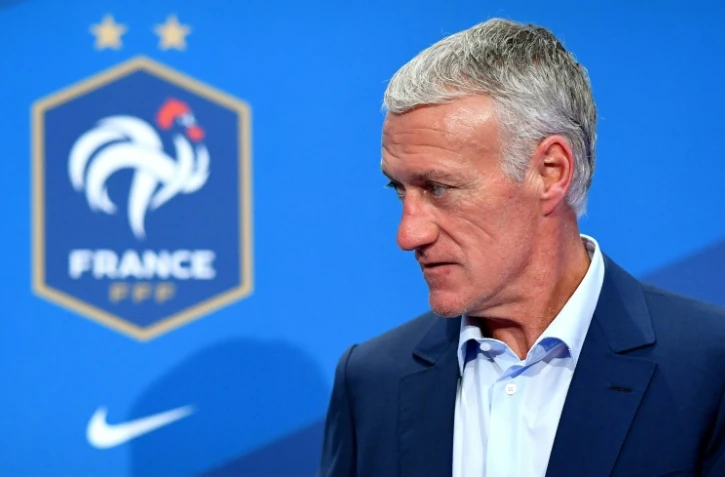 Le sélectionneur des Bleus Didier Deschamps en conférence de presse, le 21 mai 2019 à Paris