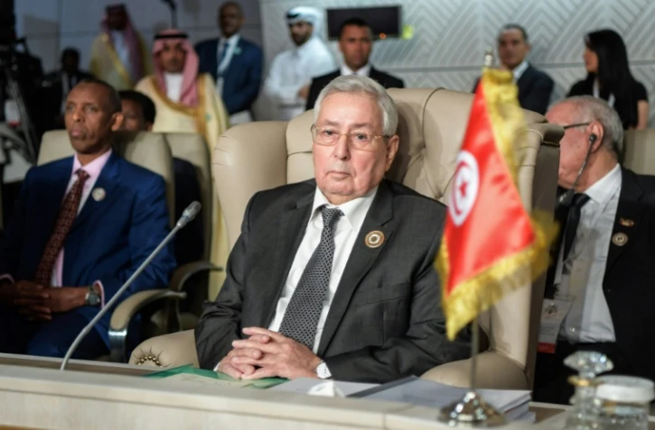 Le président du Conseil de la Nation, Abdelkader Bensalah, lors d'un sommet de la Ligue arabe, le 31 mars 2019 à Tunis
