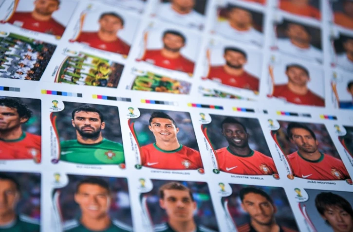 Des vignettes Panini pour les supporteurs de Cristiano Ronaldo et d'autres joueurs, dans l'immense collection de l'Italien Gianni Bellini, le 18 juillet 2018 à Modène