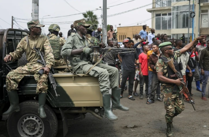 Des membres du groupe armé M23 dans une rue de Goma le 1er février 2025

