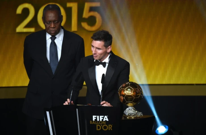 Lionel Messi reçoit son 5e Ballon d'Or, le 11 janvier 2016 à Zurich