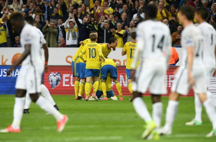 L'équipe de France s'incline devant la Suède en qualification pour le Mondial-2018 à Solna, le 9 juin 2017