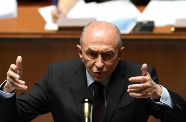 Le ministre de l'Intérieur Gérard Collomb lors d'une séance de questions au gouvernement à l'Assemblée nationale le 31 janvier 2018