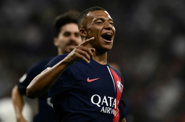 L'attaquant du PSG Kylian Mbappé auteur d'un doublé contre Lyon, le 3 septembre 2023 à Décines-Charpieu