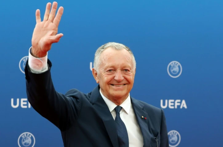 Le président de l'Olympique lyonnais Jean-Michel Aulas lors d'un tirage au sort de la Ligue des champions le 30 août 2018 à Monaco.