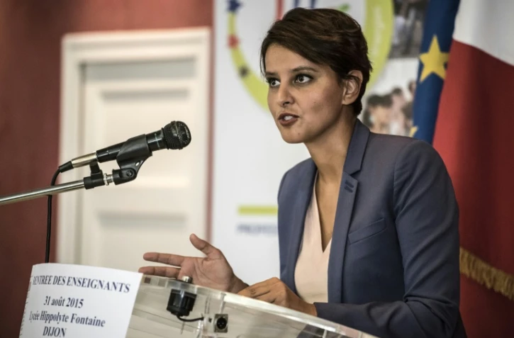 La ministre de l'Education, Najat Vallaud-Belkacem, le 31 août 2015 à Dijon