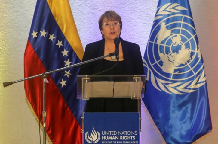 La Haute-commissaire aux droits de l'homme de l'ONU Michelle Bachelet donne une conférence de presse à Caracas, le 21 juin 2019