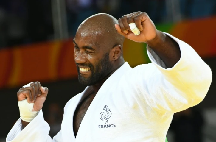 Le judoka français Teddy Riner célèbre sa victoire finale aux JO de Rio, le 12 août 2016