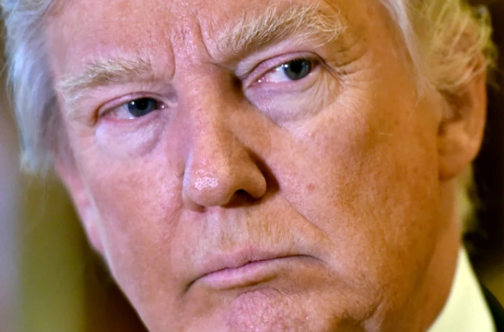 Donald Trump le 9 janvier lors d'une brève intervention devant les médias à la Trump Tower de New York