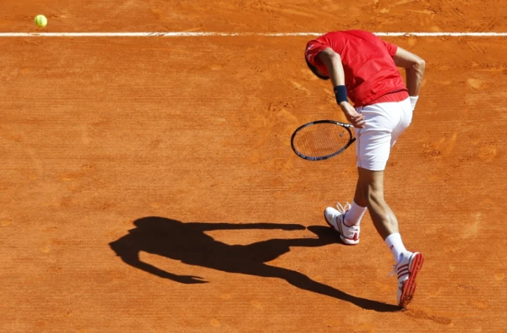 Le Serbe Novak Djokovic lors de son match perdu contre le Tchèque Jiri Vesely, le 13 avril 2016 à Monte-Carlo
