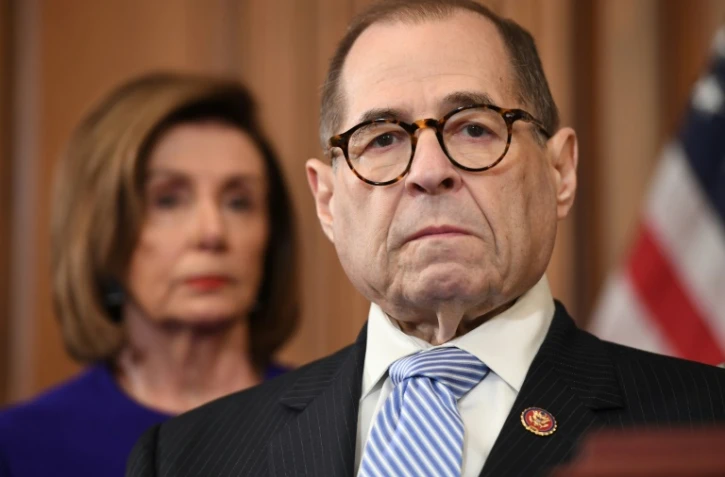 La chef des démocrates au Congrès Nancy Pelosi et le chef de la commission judiciaire de la Chambre des représentants Jerry Nadler à Washington le 10 décembre 2019